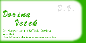 dorina vetek business card